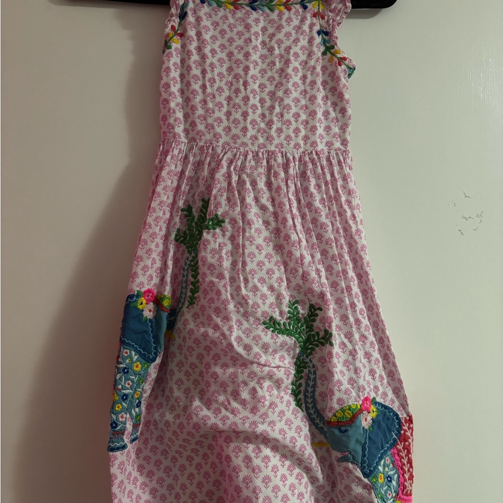 Mini Boden Pink Dress with Blue and Green Accents